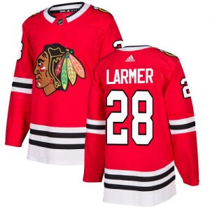 Pánské NHL Chicago Blackhawks dresy 28 Steve Larmer Authentic Červené Adidas Domácí