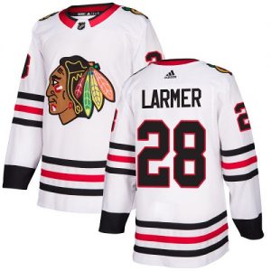 Pánské NHL Chicago Blackhawks dresy 28 Steve Larmer Authentic Bílý Adidas Venkovní