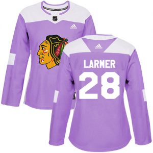 Dámské NHL Chicago Blackhawks dresy 28 Steve Larmer Authentic Nachový Adidas Fights Cancer Practice