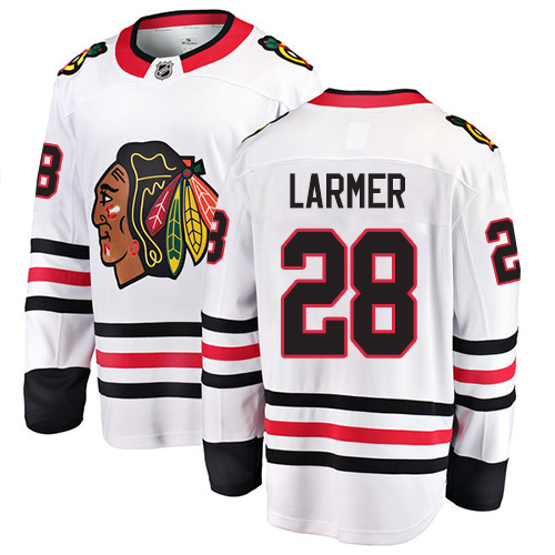 Dětské NHL Chicago Blackhawks dresy 28 Steve Larmer Breakaway Bílý Fanatics Branded Venkovní