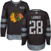 Pánské NHL Chicago Blackhawks dresy 28 Steve Larmer Premier Černá Adidas 1917 2017 100th Anniversary