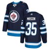 Pánské NHL Winnipeg Jets dresy 35 Steve Mason Authentic Námořnická modrá Adidas Domácí