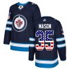 Pánské NHL Winnipeg Jets dresy 35 Steve Mason Authentic Námořnická modrá Adidas USA Flag Fashion