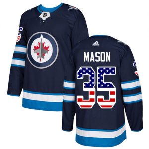 Pánské NHL Winnipeg Jets dresy 35 Steve Mason Authentic Námořnická modrá Adidas USA Flag Fashion