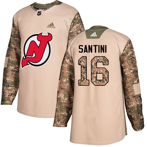 Pánské NHL New Jersey Devils dresy 16 Steve Santini Authentic Camo Adidas Veterans Day Practice