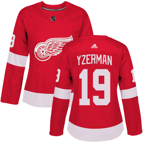 Dámské NHL Detroit Red Wings dresy 19 Steve Yzerman Authentic Červené Adidas Domácí
