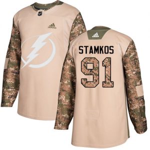 Pánské NHL Tampa Bay Lightning dresy 91 Steven Stamkos Authentic Camo Adidas Veterans Day Practice