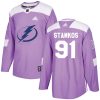 Pánské NHL Tampa Bay Lightning dresy 91 Steven Stamkos Authentic Nachový Adidas Fights Cancer Practice