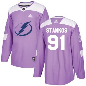 Pánské NHL Tampa Bay Lightning dresy 91 Steven Stamkos Authentic Nachový Adidas Fights Cancer Practice