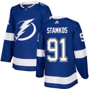 Pánské NHL Tampa Bay Lightning dresy 91 Steven Stamkos Authentic královská modrá Adidas Domácí