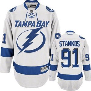 Pánské NHL Tampa Bay Lightning dresy 91 Steven Stamkos Authentic Bílý Reebok Venkovní hokejové dresy