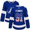 Dámské NHL Tampa Bay Lightning dresy 91 Steven Stamkos Authentic modrá Adidas USA Flag Fashion