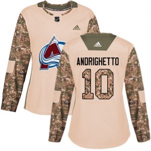 Dámské NHL Colorado Avalanche dresy 10 Sven Andrighetto Authentic Camo Adidas Veterans Day Practice