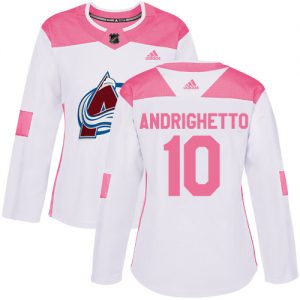 Dámské NHL Colorado Avalanche dresy 10 Sven Andrighetto Authentic Bílý Růžový Adidas Fashion