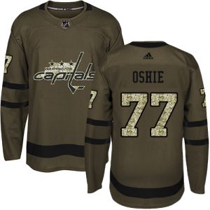 Pánské NHL Washington Capitals dresy 77 T.J. Oshie Authentic Zelená Adidas Salute to Service