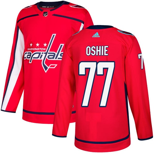 Pánské NHL Washington Capitals dresy 77 T.J. Oshie Authentic Červené Adidas Domácí