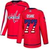 Pánské NHL Washington Capitals dresy 77 T.J. Oshie Authentic Červené Adidas USA Flag Fashion