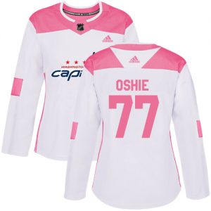 Dámské NHL Washington Capitals dresy 77 T.J. Oshie Authentic Bílý Růžový Adidas Fashion