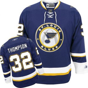 Pánské NHL St. Louis Blues dresy 32 Tage Thompson Authentic Námořnická modrá Reebok Alternativní hokejové dresy