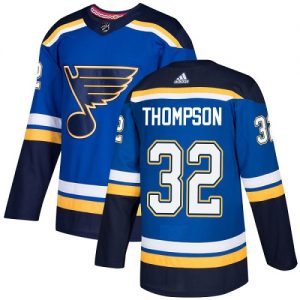 Pánské NHL St. Louis Blues dresy 32 Tage Thompson Authentic královská modrá Adidas Domácí