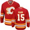 Pánské NHL Calgary Flames dresy 15 Tanner Glass Authentic Červené Reebok Alternativní hokejové dresy