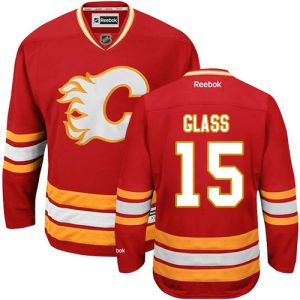 Dámské NHL Calgary Flames dresy 15 Tanner Glass Authentic Červené Reebok Alternativní hokejové dresy