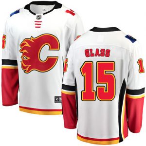 Pánské NHL Calgary Flames dresy 15 Tanner Glass Breakaway Bílý Fanatics Branded Venkovní