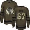 Dětské NHL Chicago Blackhawks dresy 67 Tanner Kero Authentic Zelená Adidas Salute to Service