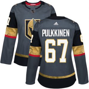 Dámské NHL Vegas Golden Knights dresy 67 Teemu Pulkkinen Authentic Šedá Adidas Domácí