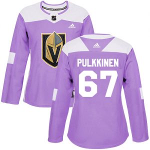 Dámské NHL Vegas Golden Knights dresy 67 Teemu Pulkkinen Authentic Nachový Adidas Fights Cancer Practice