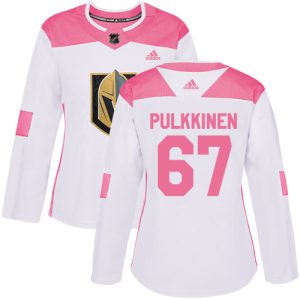 Dámské NHL Vegas Golden Knights dresy 67 Teemu Pulkkinen Authentic Bílý Růžový Adidas Fashion