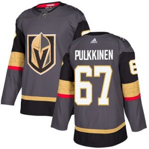 Dětské NHL Vegas Golden Knights dresy 67 Teemu Pulkkinen Authentic Šedá Adidas Domácí