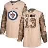 Pánské NHL Winnipeg Jets dresy 13 Teemu Selanne Authentic Camo Adidas Veterans Day Practice