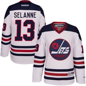 Pánské NHL Winnipeg Jets dresy 13 Teemu Selanne Authentic Bílý Reebok 2016 Heritage Classic