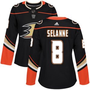 Dámské NHL Anaheim Ducks dresy 8 Teemu Selanne Authentic Černá Adidas Domácí