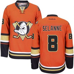 Dámské NHL Anaheim Ducks dresy 8 Teemu Selanne Authentic Oranžový Reebok Alternativní hokejové dresy