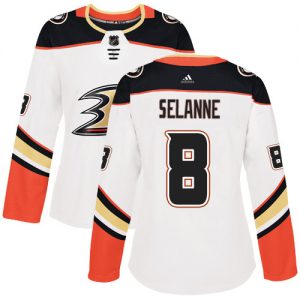 Dámské NHL Anaheim Ducks dresy 8 Teemu Selanne Authentic Bílý Adidas Venkovní