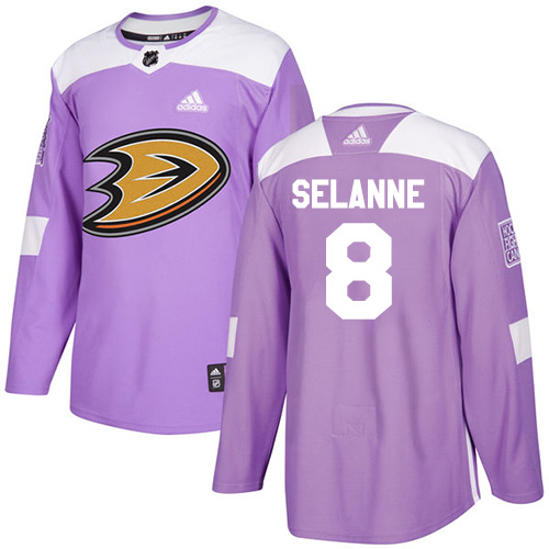 Dětské NHL Anaheim Ducks dresy 8 Teemu Selanne Authentic Nachový Adidas Fights Cancer Practice