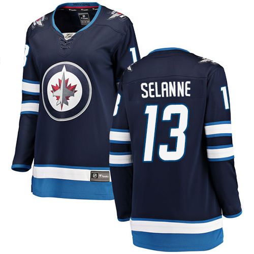 Dámské NHL Winnipeg Jets dresy 13 Teemu Selanne Breakaway Námořnická modrá Fanatics Branded Domácí