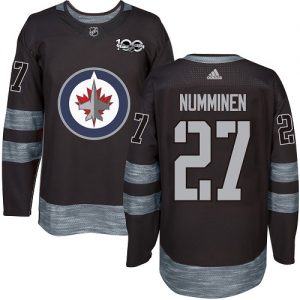Pánské NHL Winnipeg Jets dresy 27 Teppo Numminen Authentic Černá Adidas 1917 2017 100th Anniversary