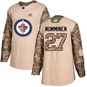 Pánské NHL Winnipeg Jets dresy 27 Teppo Numminen Authentic Camo Adidas Veterans Day Practice