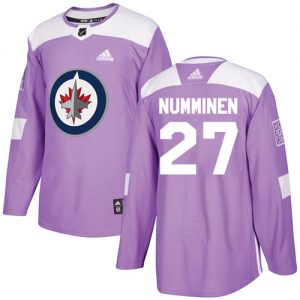 Pánské NHL Winnipeg Jets dresy 27 Teppo Numminen Authentic Nachový Adidas Fights Cancer Practice