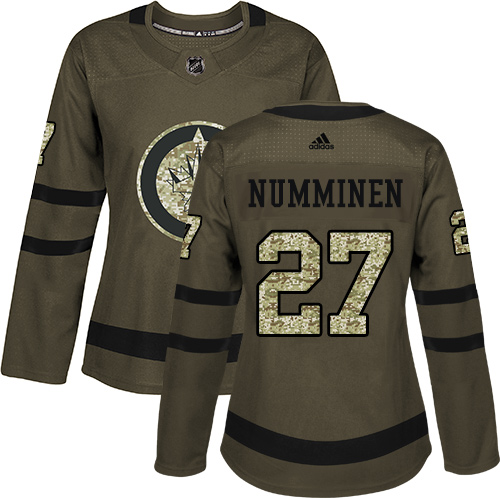 Dámské NHL Winnipeg Jets dresy 27 Teppo Numminen Authentic Zelená Adidas Salute to Service