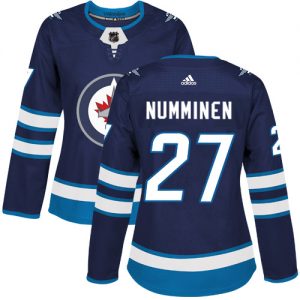 Dámské NHL Winnipeg Jets dresy 27 Teppo Numminen Authentic Námořnická modrá Adidas Domácí