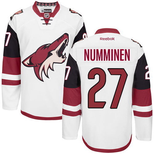 Dámské NHL Arizona Coyotes dresy 27 Teppo Numminen Authentic Bílý Reebok Venkovní hokejové dresy