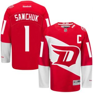 Pánské NHL Detroit Red Wings dresy 1 Terry Sawchuk Authentic Červené Reebok 2016 Stadium Series