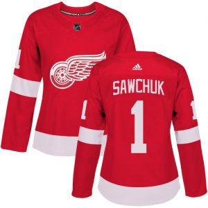 Dámské NHL Detroit Red Wings dresy 1 Terry Sawchuk Authentic Červené Adidas Domácí