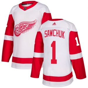 Dámské NHL Detroit Red Wings dresy 1 Terry Sawchuk Authentic Bílý Adidas Venkovní