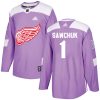 Dětské NHL Detroit Red Wings dresy 1 Terry Sawchuk Authentic Nachový Adidas Fights Cancer Practice