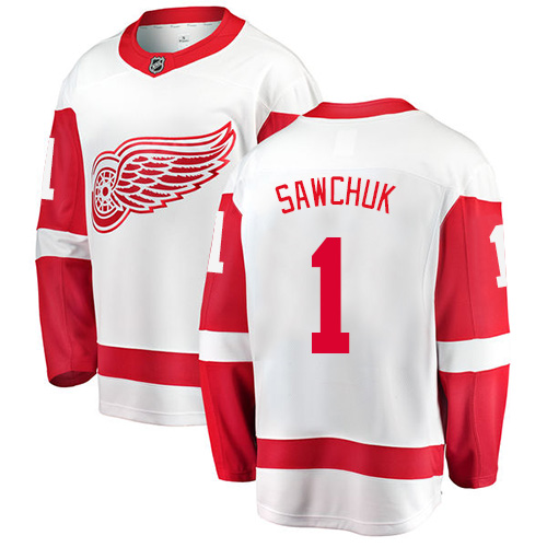 Pánské NHL Detroit Red Wings dresy 1 Terry Sawchuk Breakaway Bílý Fanatics Branded Venkovní